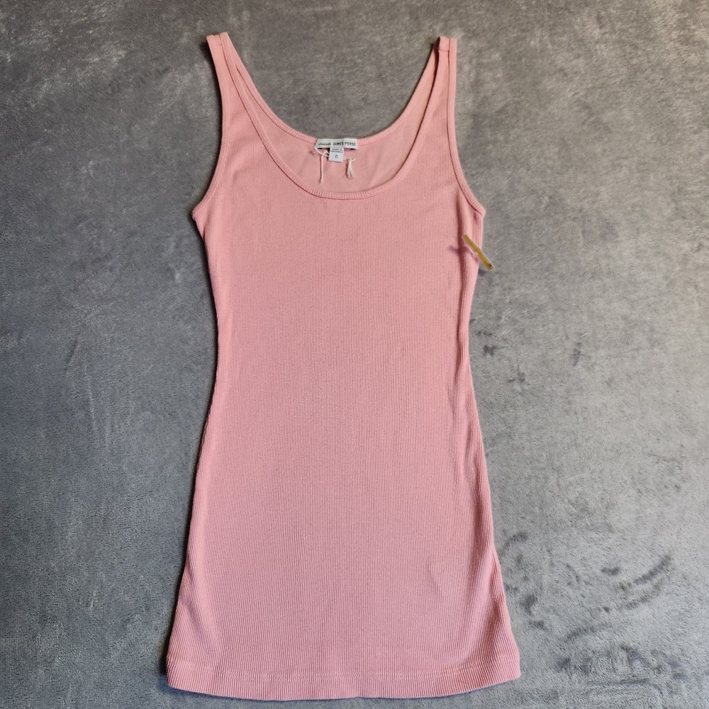 New Standard James Perse Ribbed Tank Top Pink Size 0 XS 100% Cotton Extra Small